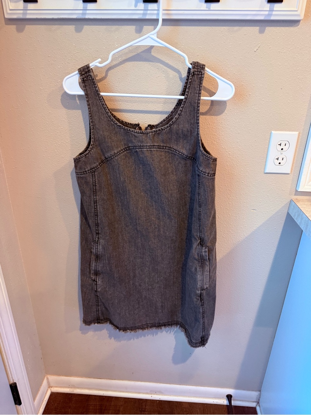 NATURAL LIFE Charcoal Grey Denim Pinafore Dress